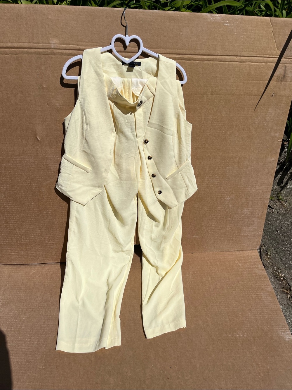 Women’s Butter Yellow Vest & Pant Set